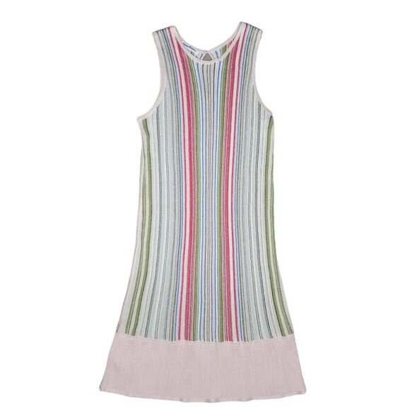 Tommy Bahama Multicolor metallic Striped Sleeveless Knit Dress M vacation sleek - Picture 1 of 8